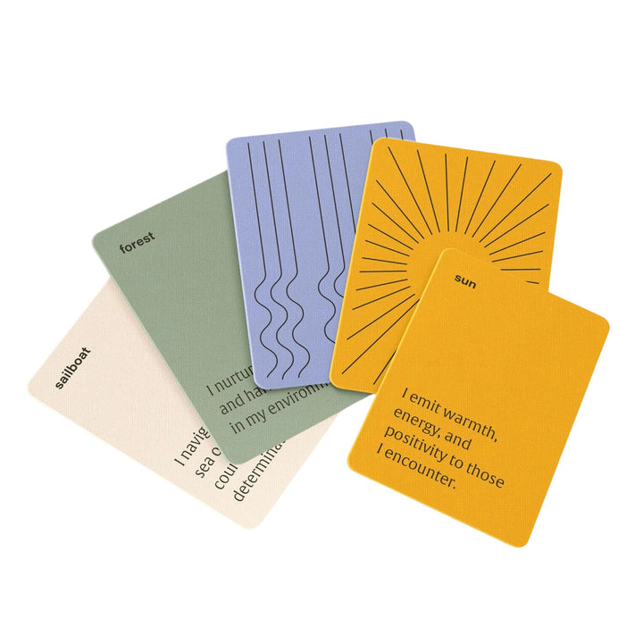 Holstee mindfulness affirmation cards for daily practice – inspiring reflections in nature at Offgrid Cabins in Brandenburg